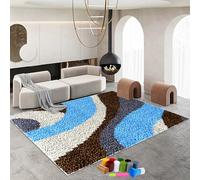 RxiBeFuw DIY Adult Latch Hook Rug Making Kit, 38 x 52 cm, Modern Geometric Pattern, Soft Polyester, Non-Slip, Colorfast, Hand Wash Only