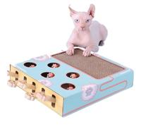 RXJMKCZ Cat Game Box Toy, Maze Interactive Hit Gophers Scratcher Chase Mouse Cat Stick Educational Toy