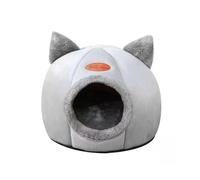 RXJMKCZ Cat Head Shape Cute Warm Cat House, Non-Slip Semi-Closed Sleep Cave, Four Seasons Universal Cat Nest(L)