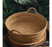 RXJMKCZ Compatible for OUZEY Rattan Weaving Cat Bed, Round Donut Pet Basket for Kittens & Puppies, Cool Summer Sleeping House(No mat)