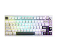 RXJMKCZ Compatible for YUNZII AL80 Black Mechanical Keyboard, Hot Swap Wireless QMK/VIA Aluminum with LCD Display & Functional Knob(Cocoa Cream V2,Silver)