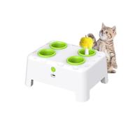 RXJMKCZ Whack-A-Mole Pop-Up Feather Toy, Rechargeable Interactive Play for Cats Dogs Kitten Training(White)