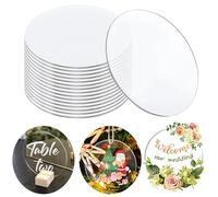 RXKFIGX 10 Pcs Clear Acrylic Blanks - Circles 10 cm Acrylic Discs - Round Small Transparent Panels - Mini Plastic Sheets 2 mm Thin - Signs for Picture Painting DIY Crafts