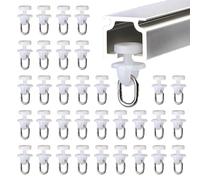 RXKFIGX 100 pcs Plastic Curtain Hooks Gliders, Mute Rod inner rail track Slides Rollers,Caravan Curtains Hooks,Curtain Track Runners for Window Door Shower Curtains