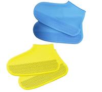 RXKFIGX 2 pairs Silicone Waterproof Shoe Covers,Reusable Upgraded Overshoes Resistant Rain Boots Non-Slip Washable Protection Cover,Portable Reusable Non Slip Overshoes for Men and Women(L)