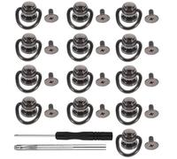 RXKFIGX 20 Pcs D Rings for Purse, Crossbody Conversion Kit, D Ring Stud Screw Ball Studs Rivets, Black Metal Bag Hardware for Leather Purse Straps Handbag DIY Craft 20x11mm