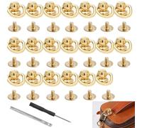 RXKFIGX 20 Pcs Studs Rivets D Ring Nail Chicago Metal Stud D Ring Stud Screw Rivets Leather Craft Rivets Button Rivets Gold Brass Nail Rivet Stud Screw with for Leather Craft Perfume Bell Gold 20x11mm