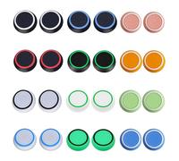 RXKFIGX 24PCS Silicone Non-slip Thumb Cap, Thumb Grips Compatible with PS5&PS4 Controller, Joystick Controller Protection, Colorful Aim Assist for PS2, PS3, PS4, PS5, Switch Pro Controller