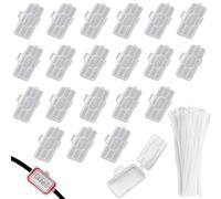 RXKFIGX 30 Pieces Transparent Cable Labels and 30 Pieces White Cable Ties Box of Cable Tags Cable Labels Cable Identification Tags for Cable Management and Identification