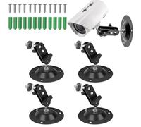 RXKFIGX 4 Pieces Adjustable Metal Camera Bracket 360 Degree Adjustable Camera Mount Bracket Wall and Ceiling Mount Metal Bracket for Security Camera Indoor and Outdoor Mount Bracket