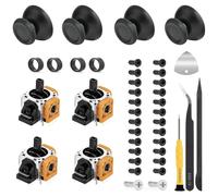 RXKFIGX 4 Pieces Hall Effect Joystick for PS5 Controller with Play Station 5 PS5 Controller, with 4 Pieces Thumb Cap Thumbstick Repair Kit Replacement 3D Analog Sensor Sticks for PS5