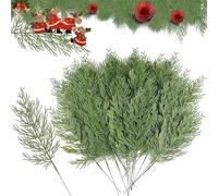 RXKFIGX 50 Pcs Artificial Plants Pine Needles Branches Fake Pine Sprigs Green Faux Artificial Pine Branches Green Leaves Needle for DIY Crafts Christmas Embellishing and Home Holiday Decoration