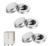RXKFIGX 6 PCS Recessed Round Handles Embedded Handle Recessed Invisible Sliding Door Pull Handles Round Flush Sliding Pull for Furniture Cupboard Wardrobe Cabinet Door Home Decoration