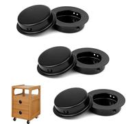 RXKFIGX 6 PCS Recessed Round Handles Embedded Handle Recessed Invisible Sliding Door Pull Handles Round Flush Sliding Pull for Furniture Cupboard Wardrobe Cabinet Door Home Decoration