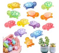 RXKFIGX 60 Pcs Mini Resin Turtles, Mini Luminous Turtles, 3.2cm DIY Turtle Small Figures, Tiny Plastic Turtles, Figure Glow in the Turtle for Garden Fish Tank Aquarium Dollhouse Decor