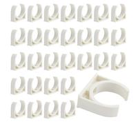 RXKFIGX 60Pcs PVC Water Pipe Clamps Clips Plastic Pipe Clip Water Pipe Clamps Clips Push-Fit Fittings Pipe Clips Conduit Fittings for 20mm Pipeline Tubing Hose Clamp Universal Single Pipe Clip White