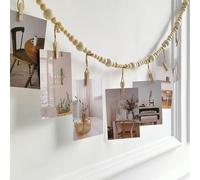 RXKFIGX Boho Wall Decor, Collage Hanging Picture Frames with String, Photo Garland Wall Decor for Bedroom Living Room Dorm Art Teenager Girl