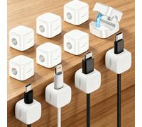 RXKFIGX Magnetic Cable Clips, 12 Pack Cord Holder for Nightstand Home Office Wall Desk Tidy Organizers and Accessories,Wire Holders for Cables, White