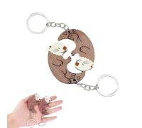 RXKFIGX Pack of 2 Otter Keyrings Partner Keyring Animal Couple Keyfob Otter Motif Keychain Matching Keyrings Mini Keychains for Women and Men Personalised Cute Key Ring