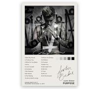 RXlinquial Purpose Albums Poster Justins% Posters Music Canvas Wall Photo Print Art Home Decor Wall Art Fan Gift-12x18in- Unframed, style-10