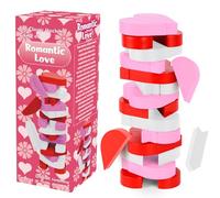 RXLWYUNLAE Valentine's Day Heart Stacking Game - Collapsible Tower for Intimate Date Nights, Love-Themed Parties & Sweet Decor, Suitable for Indoor/Outdoor Play