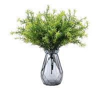 RXMORI 6pcs Artificial Rosemary Stems, 36CM Artificial Rosemary Flowers Plant, Artificial Grasses 7 Bundles Outdoor Fake Grass, Fake Rosemary Branches Greenery Plants(Green)