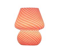 RXMORI Mushroom Lamp, Glass Table Bedside Lamps Translucent, Murano Vintage Style Striped Desk Light, Italian Modern Style for Home Decor, Livingroom