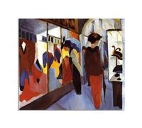 RXNHGJDS August Macke Prints Painting Fashion Shop Poster Expressionism Wall Art Famous Painting Reproductions For Living Room Home Decor48x40cm(19x16in) Framed