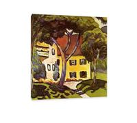 RXNHGJDS August Macke Prints Painting Staudacher's House at Tegernsee Poster Expressionism Wall Art Famous Painting Reproductions For Living Room Home Decor95x80cm(37x31in) Frameless