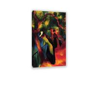 RXNHGJDS August Macke Prints Painting Sunny way Poster Expressionism Wall Art Famous Painting Reproductions For Living Room Home Decor135x80cm(53x31in) Frameless