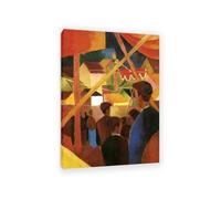 RXNHGJDS August Macke Prints Painting Tightrope Walker Poster Expressionism Wall Art Famous Painting Reproductions For Living Room Home Decor110x80cm(43x31in) Framed