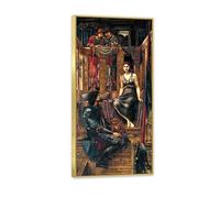 RXNHGJDS Edward Burne Jones Wall Art King Cophetua and the Beggar Maid Poster Famous Paintings Reproduction Romanticism Pictures Wall Decor Edward Burne Jones Home Decor 40x80cm(16x31in) Gold Frame