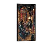 RXNHGJDS Edward Burne Jones Wall Art King Cophetua and the Beggar Maid Poster Famous Paintings Reproduction Romanticism Pictures Wall Decor Edward Burne Jones Home Decor 60x120cm(24x47in) Black Frame