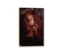 RXNHGJDS Edward Burne Jones Wall Art The damsel of the Sanct Grail Poster Famous Paintings Reproduction Romanticism Pictures Wall Decor Edward Burne Jones Home Decor 60x95cm(24x37in) Gold Frame