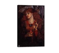 RXNHGJDS Edward Burne Jones Wall Art The damsel of the Sanct Grail Poster Famous Paintings Reproduction Romanticism Pictures Wall Decor Edward Burne Jones Home Decor 30x50cm(12x20in) Black Frame