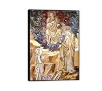 RXNHGJDS Edward Burne Jones Wall Art The Vision of Saint Catherine Poster Famous Paintings Reproduction Romanticism Pictures Wall Decor Edward Burne Jones Home Decor 100x70cm(33x28in) Black Frame