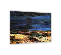 RXNHGJDS Emil Nolde Seascape Canvas Wall Art Autumn Sea XIX Expressionist Abstract Ocean Poster Emil Nolde Artwork Wall Decor for Living Room Bedroom Office Home Decor95x80cm(37x31in) Frame