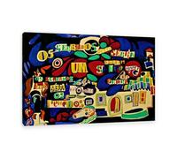 RXNHGJDS Joan Miro Art Prints Serrana Poem in Colour Famous Paintings Reproduction Modern Classic Abstract Canvas Artwork Pictures for Wall Decor Home Office Decorations105x70cm(41x28in) Framed