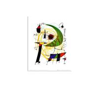 RXNHGJDS Joan Miro Surrealism Poster La Lune verte Canvas Print Wall Art Reproductions of Famous Paintings Living Room Bedroom Office Art Wall decoration50x40cm(20x16in) Framed