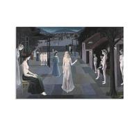 RXNHGJDS Paul Delvaux Print The Road to Rome Painting On Canvas Famous Art Posters Surrealism Wall Art Picture For Home Office Decor Unique Gift45x30cm(18x12in) poster