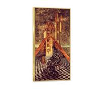 RXNHGJDS Remedios Varo Decor Prints Alchemy or the Useless Science Canvas Surrealism Wall Decor Remedios Varo Framed Wall Art for Living Room Bathroom Gift Ready to Hang100x50cm(40x20in) Gold frame
