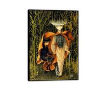 RXNHGJDS Remedios Varo Painting on Canvas By Aquarium Poster Remedios Varo Home Decor Surrealism Wall Art Picture for Living Room Bedroom Bathroom Wall Decor100x70cm(33x28in) Black frame