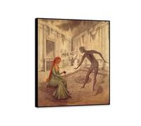RXNHGJDS Remedios Varo Painting on Canvas Dead Leaves Poster Remedios Varo Home Decor Surrealism Wall Art Picture for Living Room Bedroom Bathroom Wall Decor100x50cm(40x20in) Black frame