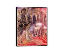 RXNHGJDS Remedios Varo Painting on Canvas Magic grotto Poster Remedios Varo Home Decor Surrealism Wall Art Picture for Living Room Bedroom Bathroom Wall Decor65x50cm(26x19in) Black frame