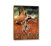 RXNHGJDS Remedios Varo Painting on Canvas Rheumatic pain Poster Remedios Varo Home Decor Surrealism Wall Art Picture for Living Room Bedroom Bathroom Wall Decor85x60cm(33x24in) Gold frame