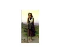 RXNHGJDS William Adolphe Bouguereau Poster,The Little Shepherdess,Romanticism Art Print Giclee Canvas Wall Art Living Room Bedroom Decor Pictures72x40cm only canvas