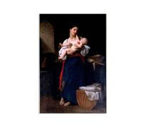 RXNHGJDS William-Adolphe Bouguereau Wall Art First Strokes (large version) Classical Art Prints Picture Famous Artwork Wall Decor for Living Room Bedroom Bathroom Home Decor 110x70cm frameless