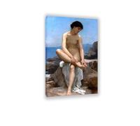 RXNHGJDS William-Adolphe Bouguereau Wall Art The Bather Poster Famous Classic Portrait Artwork Wall Decor for Living Room Bedroom Bathroom Home Decor80x50cm Inner frame