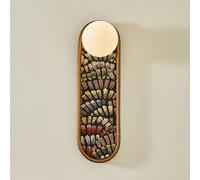 RXPVUXE 1-Light Vintage Fabric Wall Sconce with Globe Glass Shade, Hardwired Bathroom Vanity Lights Fixture, Interior Decoration Wall Lamp for Bedroom Bedside Living Room Hallway Stairway(B)