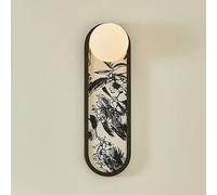 RXPVUXE 1-Light Vintage Fabric Wall Sconce with Globe Glass Shade, Hardwired Bathroom Vanity Lights Fixture, Interior Decoration Wall Lamp for Bedroom Bedside Living Room Hallway Stairway(C)